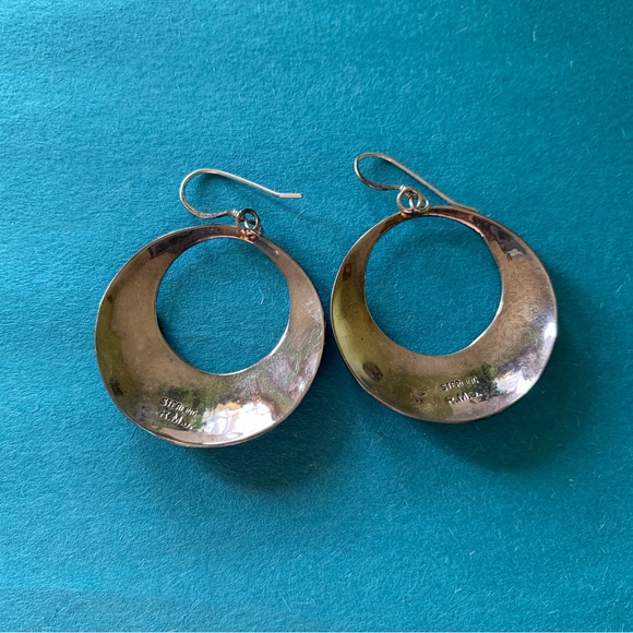 Sterling Silver Multi-Gem Hoop Earrings - Picture 2 of 4